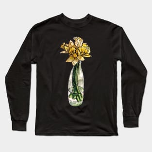 Daffodils in a water bottle Long Sleeve T-Shirt